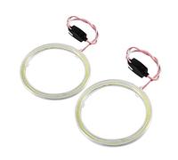 1 paire d'anneaux de voiture Angel Eye COB puces phare DRL LED pour ampoule de phare de moto(90mm)