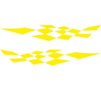 1 Paire d'Autocollants Car Racing Stripe Grille Totem Car Side Body Decals Sticker Yellow