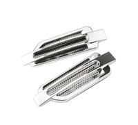 1 Paire d'autocollants de Spoiler d'aile de Voiture, décoration décorative en Forme de Requin 3D, Simulation de Cache de Grille d'admission d'air(Pair Chrome)