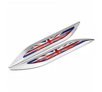 1 paire d'autocollants pour voiture avec drapeau britannique - 2 autocollants en métal de type fléchettes Union Jack pour voitures - 16 cm - Emblème drapeau de pays - Autocollant pour véhicules
