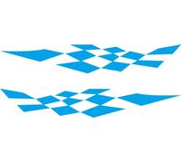 1 Paire d'autocollants pour voiture Racing Stripe Grille Totem Car Side Body Decals Sticker Blue