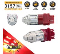 1 paire de 3157 Led Strobe Flashing Tail Brake Stop Parking Bulb Light Super Bright Low Power Consumption No Flicker Light Red