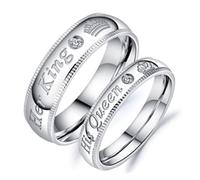 1 paire de bagues de couple sa reine et son roi, ensemble de bagues de fiançailles, de mariage, d ' anniversaire, de Saint-Valentin, bijoux de couple, ensemble de promesses pour lui et