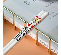 1 paire de baguettes chinoises en porcelaine de haute qualité, 12 motifs du zodiaque, faites à la main, antidérapantes, pour sushi, nouilles, riz, boîte cadeau, 25 cm P