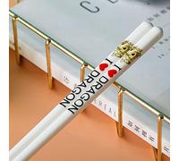 1 paire de baguettes chinoises en porcelaine de haute qualité, 12 motifs du zodiaque, faites à la main, antidérapantes, pour sushi, nouilles, riz, boîte cadeau, 25 cm