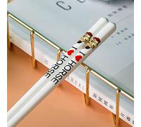 1 paire de baguettes chinoises en porcelaine de haute qualité, 12 motifs du zodiaque, faites à la main, antidérapantes, pour sushi, nouilles, riz, boîte cadeau, 25 cm