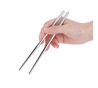 1 Paire de Baguettes en Acier Inoxydable 17,5 Cm Baguettes Alimentaires Réutilisables Vaisselle de Cuisine, Baguettes Lavables au Lave-vaisselle pour Cuisiner Manger (argent)