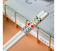 1 paire de baguettes en porcelaine 12 motifs du zodiaque, baguettes chinoises en porcelaine osseuse, de qualité supérieure, réutilisables, nettoyage au lave-vaisselle, résistance aux hautes