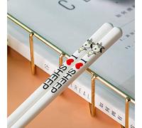 1 paire de baguettes en porcelaine 12 motifs du zodiaque, baguettes chinoises en porcelaine osseuse, de qualité supérieure, réutilisables, nettoyage au lave-vaisselle, résistance aux hautes