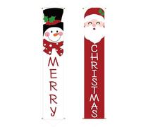 1 paire de bannières de porte Noël, 1, 8 m, décorations Noël extérieures, panneau porte porche suspendu, bannière bienvenue pour la couverture murale la maison, fournitures fê