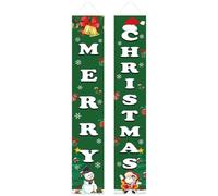 1 paire de bannières de porte Noël 5, 9 pieds, décorations Noël en plein air, panneau porte porche suspendu, bannière bienvenue pour la maison, la cour, la décoration vacances