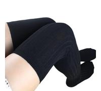 1 Paire de Bas for Femme, Chaussettes Chaudes au-Dessus du Genou, guêtres en Coton Doux, Bas rayés Longs for la Cuisse(Black)
