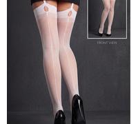 1 paire de bas résille blancs pour femmes, bas cuissard avec porte-jarretelles, pour l'été, les sorties, les voyages, les fêtes, le cosplay, cadeau Taille Unique,XLUnicolorePolyester
