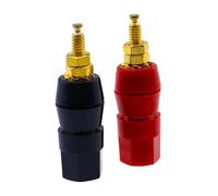 1 paire de bornes rouge noir connecteur amplificateur liaison poste banane haut-parleur prise adaptateur prise(1red and 1black)