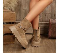 1 paire de bottes de cheville décontractées mode pour femmes, design plat à fermeture éclair au dos, style punk, nouvelles bottes Chelsea automne/hiver 2025, bottes de cheville de rue à bout rond de c