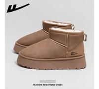 1 paire de bottes de neige épaisses et chaudes pour femmes WARRIOR, nouvelle arrivée automne/hiver 2025, design tube, semelle épaisse, bottes tube court , enfiler, chaussures d'hiver pour l'extérieur 