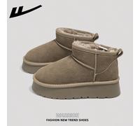 1 paire de bottes de neige épaisses et chaudes pour femmes WARRIOR, nouvelle arrivée automne/hiver 2025, design tube, semelle épaisse, bottes tube court , enfiler, chaussures d'hiver pour l'extérieur 