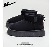 1 paire de bottes de neige épaisses et chaudes pour femmes WARRIOR, nouvelle arrivée automne/hiver 2025, design tube, semelle épaisse, bottes tube court , enfiler, chaussures d'hiver pour l'extérieur 