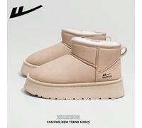1 paire de bottes de neige épaisses et chaudes pour femmes WARRIOR, nouvelle arrivée automne/hiver 2025, design tube, semelle épaisse, bottes tube court , enfiler, chaussures d'hiver pour l'extérieur 