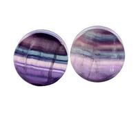 1 paire de bouchons d'oreille en pierre de selle de fluorite, écarteurs d'oreille,bijoux de piercing corporel