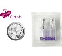 1 paire de bouchons d'oreilles Easy Piercy Classic, blanc, imitation brillante