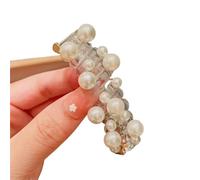 1 paire de boucles cheveux en fil téléphone couleur bonbon, n'endommage pas les, bandeau caoutchouc à haute élasticité, couvre-chef perles Pour support de queue(Transparent pearls)