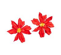 1 paire de boucles d ' oreilles en forme de fleur en résine, clous d ' oreilles avec fleurons surélevés audacieux pour les amateurs de mode et boucles d ' oreilles pétales Look de vacances doux