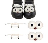 1 Paire De Boucles De Chaussures À Gros Yeux Et 1 Paire De Boucles De Corde, Décoration De Chaussures Diy, Décoration De Chaussures Créative Et Intéressante, Décoration De Chaussures Mignonne