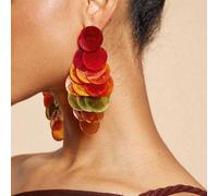 1 paire de boucles d'oreilles à grappes de raisin de luxe, boucles d'oreilles à longues franges asymétriques texturées et rondes, convient pour le port quotidien et les vacances des femmes (légère var