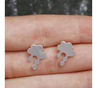 1 Paire de Boucles d'oreilles à Tige élégantes en Argent pour Femmes, Motif Pluie, Nuages, Soleil et Tonnerre, New-Rain