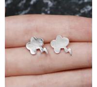 1 Paire de Boucles d'oreilles à Tige élégantes en Argent pour Femmes, Motif Pluie, Nuages, Soleil et Tonnerre, New-Thunder