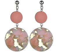 1 Paire de boucles d'oreilles acryliques en résine géométrique rétro boucles d'oreilles rondes ovales en acétate avec imprimé léopard (rose) Beautiful Design