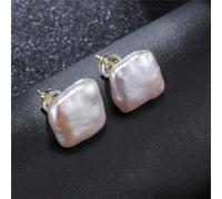1 paire de boucles d'oreilles clous de style baroque personnalisées en faux perle de 12-13 mm, bijoux d'oreille en argent pour petite amie, cadeau de la Saint-Valentin, bijoux de mariage, bijoux de ma