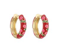 1 paire de boucles d'oreilles colorées en forme de cerises pour femme
