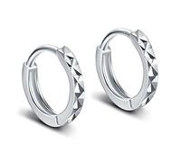 1 paire de boucles d'oreilles créoles classiques en argent 925 - Créoles à clapet en acier inoxydable de 2 mm de large - Cadeau d'anniversaire parfait