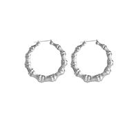 1 paire de boucles d'oreilles créoles en bambou pour femme basket-ball femme été printemps automne bijoux mode fille bijoux accessoires cadeaux, taille unique, Agate