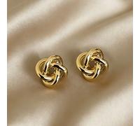 1 paire de boucles d'oreilles créoles géométriques torsadées de style rétro minimaliste français, convenant pour le port quotidien et les festivals des adolescentes Taille UniqueAlliage de zinc