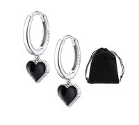1 paire de boucles d'oreilles d'amour avec sac de rangement noir, boucles d'oreilles pour femme, cadeau d'anniversaire, cadeau pour fille, Der Innendurchmesser des Ohrrings beträgt ca. 8 mm, non