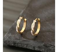 1 Paire De Boucles D'oreilles De Conception Torsadée Géométrique De Cercle Sublimes En Cuivre Et Zircone, Cadeau Pour Un Rendez-vous Amoureux Taille UniqueCuivre