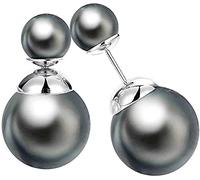 1 Paire de Boucles d'oreilles Double Face Avant et arrière Petites et Grandes Perles simulées Boucles d'oreilles en Perles artificielles Bijoux de Mode Cadeau Femmes