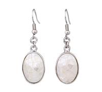 1 paire de boucles d'oreilles en coquillage naturel rose blanc en forme d'œuf en forme d'œuf pour femme, Pierre