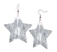 1 paire de boucles d'oreilles en cuir pour femme avec crochets de boucles d'oreilles pour l'hiver vieux câble de ski imprimé crochets de boucles d'oreilles adaptées pour les fêtes au quotidien, taille