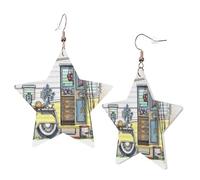 1 paire de boucles d'oreilles en cuir pour femme - Motif campeurs heureux - Convient pour une fête ou un usage quotidien, taille unique