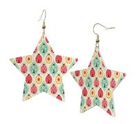 1 paire de boucles d'oreilles en cuir pour femme, motif coccinelles, crochet de boucles d'oreilles, convient pour une fête ou un usage quotidien, taille unique