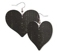 1 paire de boucles d'oreilles en cuir pour femme - Motif hiéroglyphes égyptiens antiques - Convient pour une fête ou un usage quotidien, taille unique