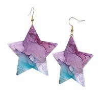 1 paire de boucles d'oreilles en cuir pour femme - Motif marbre abstrait - Convient pour les fêtes et le quotidien, taille unique