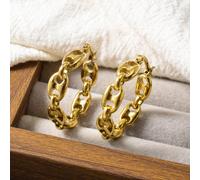 1 paire de boucles d'oreilles en forme de grain de café plaqué or 18 carats, convenant pour un port quotidien, des fêtes, des banquets, un excellent cadeau Taille UniqueAcier inoxydable