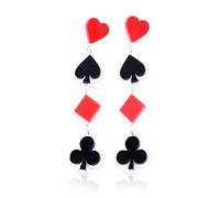 1 paire de boucles d'oreilles en forme d'étoile pic - Bijoux de costume de casino - Boucles d'oreilles pour femme - Accessoires de reine de cœur - Cadeaux pour femme., Acrylique