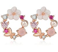 1 paire de boucles d'oreilles fleur fille coeur perle fleur anneau boucles d'oreilles pour mariage fête banquet école voyage travailUn design intelligent