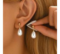1 paire de boucles d'oreilles goutte d'eau blanche avec fausse perle, élégantes et polyvalentes, convenant pour le port quotidien et comme cadeau pour la petite amie, la mère, la sœur Taille UniqueAci